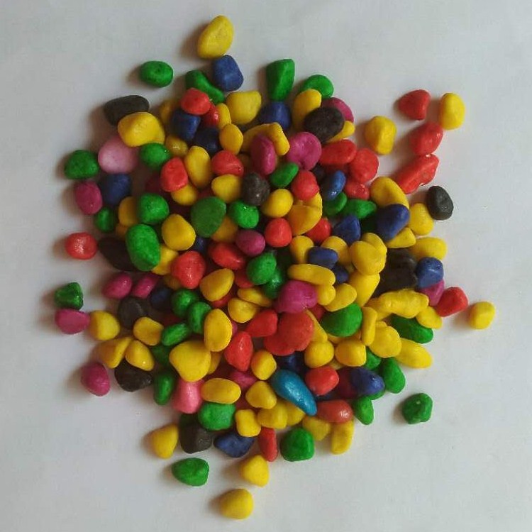 魚(yú)缸用五彩石水草砂鋪面裝飾染色鵝卵石彩色石子
